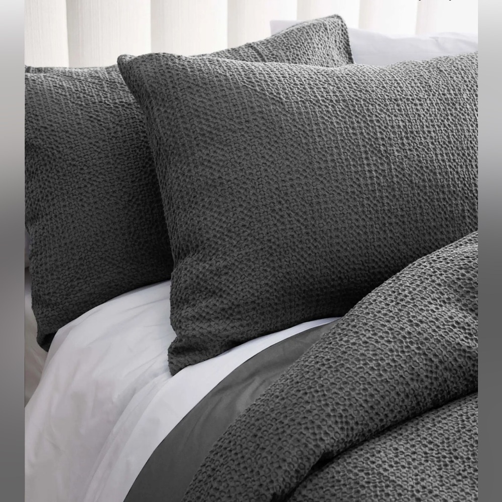 Quince luxe waffle Duvet cover set queen - Picture 4 of 9